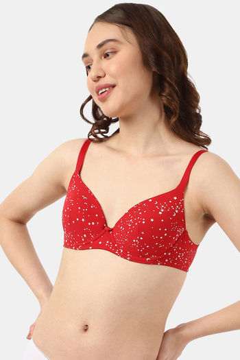 Buy Marks & Spencer Single Layered Non Wired Full Coverage T-Shirt Bra - Redcurrant