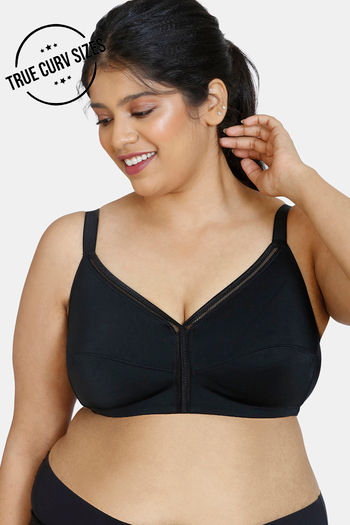 Buy Zivame True Curv Cotton Laminated Non Wired Full Coverage Minimiser Bra - Black