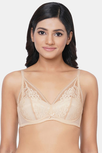 Buy Wacoal Padded Non Wired Medium Coverage Lace Bra - Orange