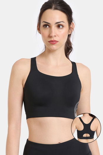 Buy Zelocity High Impact Moisture Wicking Sports Bra - Jet Black