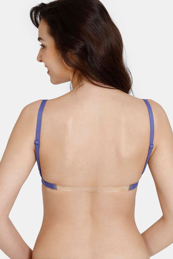 Buy Zivame Beautiful Basics Double Layered Non Wired 3/4Th Coverage Backless Bra - Blue Iris