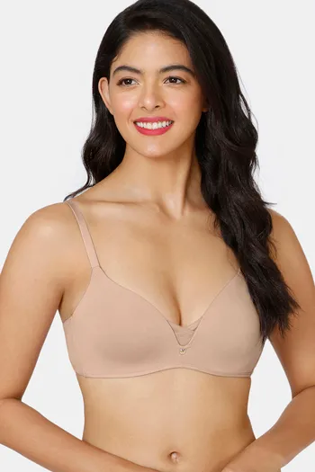 Buy Zivame Beautiful Basics Non Wired Medium Coverage Push-Up Bra - Roebuck