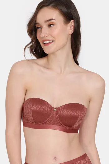 Buy Zivame Coral Glaze Padded Wired 3/4Th Coverage Strapless Bra - Cinnabar