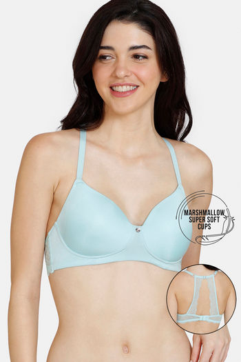 Buy Zivame Marshmallow Padded Non Wired 3/4Th Coverage T-Shirt Bra - Plume