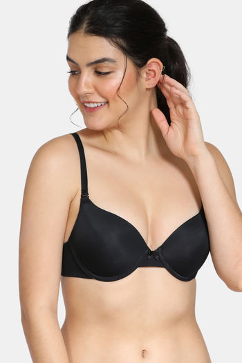 Buy Zivame Push-Up Wired Medium Coverage T-Shirt Bra - Anthracite