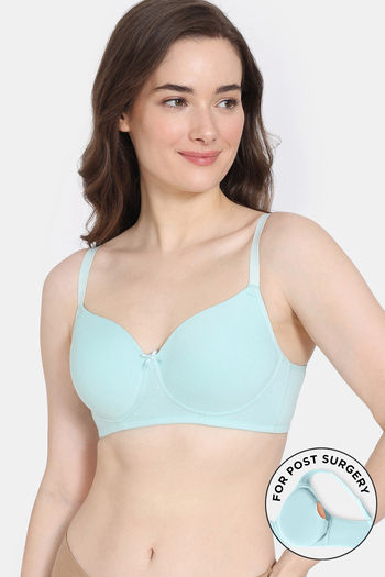 Buy Zivame Padded Non Wired Full Coverage Post Breast Surgery Bra - Plume
