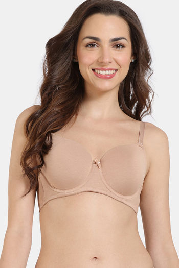 Buy Zivame Padded Wired 3/4Th Coverage T-Shirt Bra - Nude