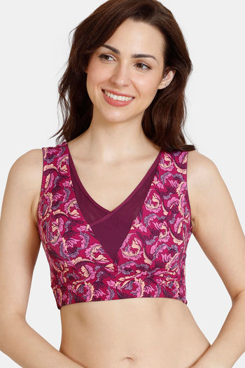 Buy Zivame Plush Mystique Double Layered Non Wired 3/4Th Coverage Beach Top - Dark Purple