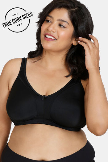 Buy Zivame True Curv Priority Single Layered Non Wired Full Coverage Sag Lift Bra - Black